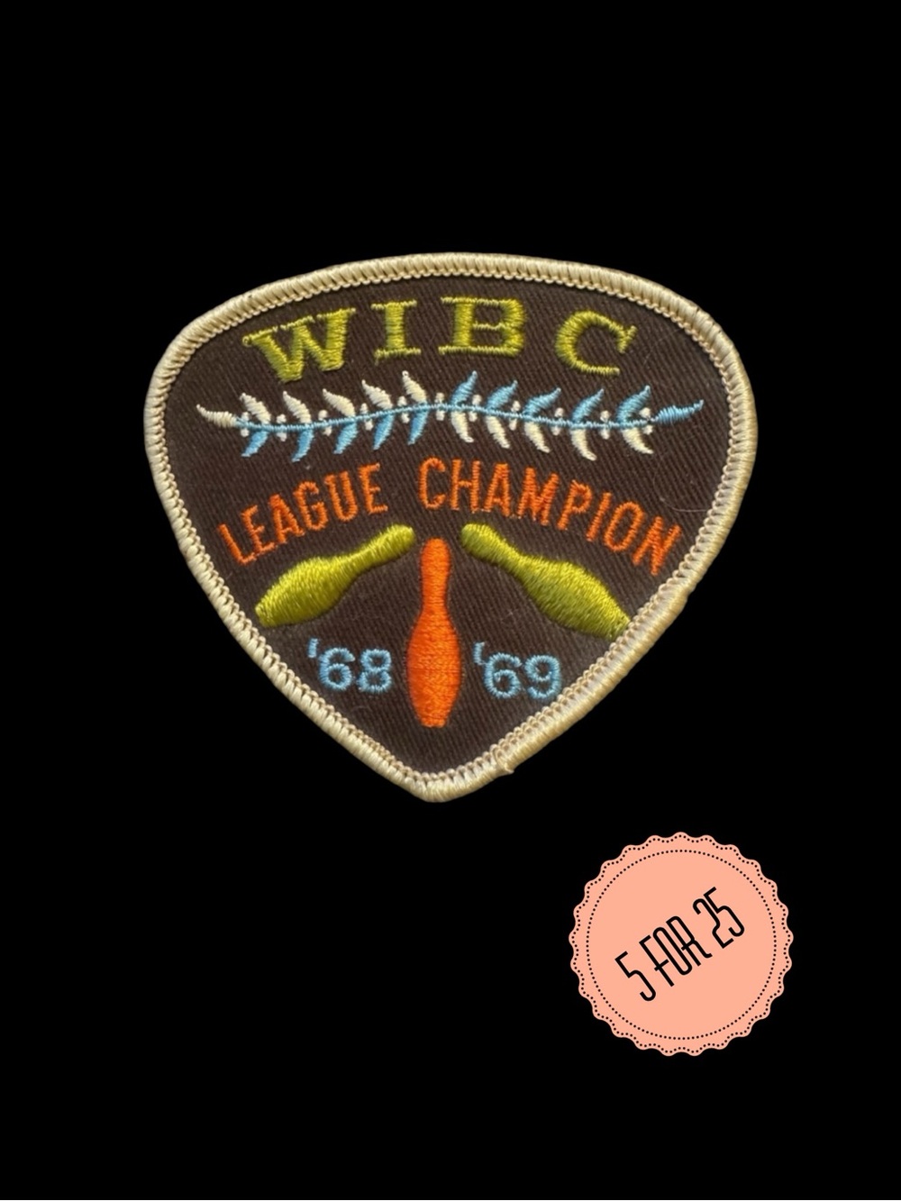 Vintage WIBC Bowling Patch League Champion 1968-1969